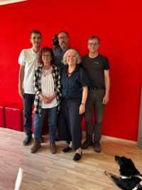 Der neu gewählte Vorstand der AG SelbstAktiv Oberbayern (von links nach rechts: Vorsitzender Martin Ruff, stellvertretende Vorsitzende Claudia Westermann, Beisitzer Torsten Haltenhof, Beisitzerin Sara Hofmann-Cumani, Beisitzer Oliver Westermann)